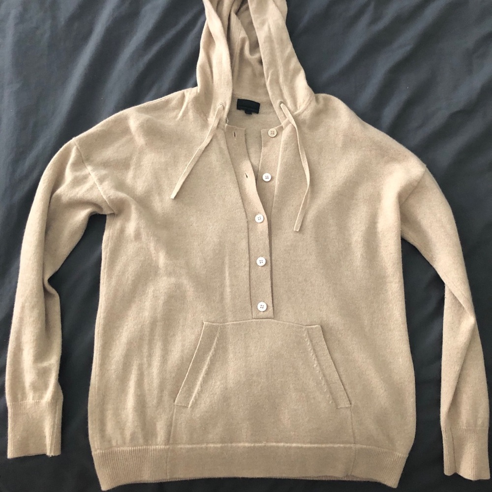 J Crew cashmere hooded button down sweater